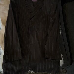 Classic Black Pinstripe Men's Blazer